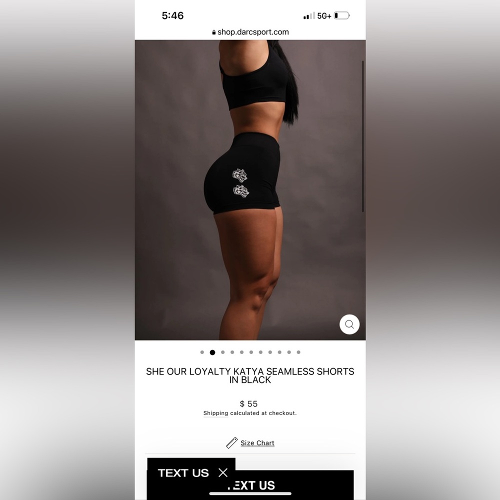Darc Sport SHE OUR LOYALTY KATYA SEAMLESS SHORTS IN BLACK